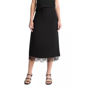 Vince Women Lace Panelled Straight Skirt Black Size 4